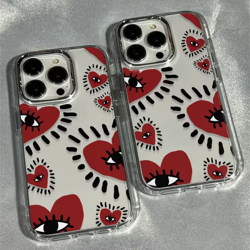 Phone Accessories Unique - Uniek rood hart oogframe zachte telefoonhoes