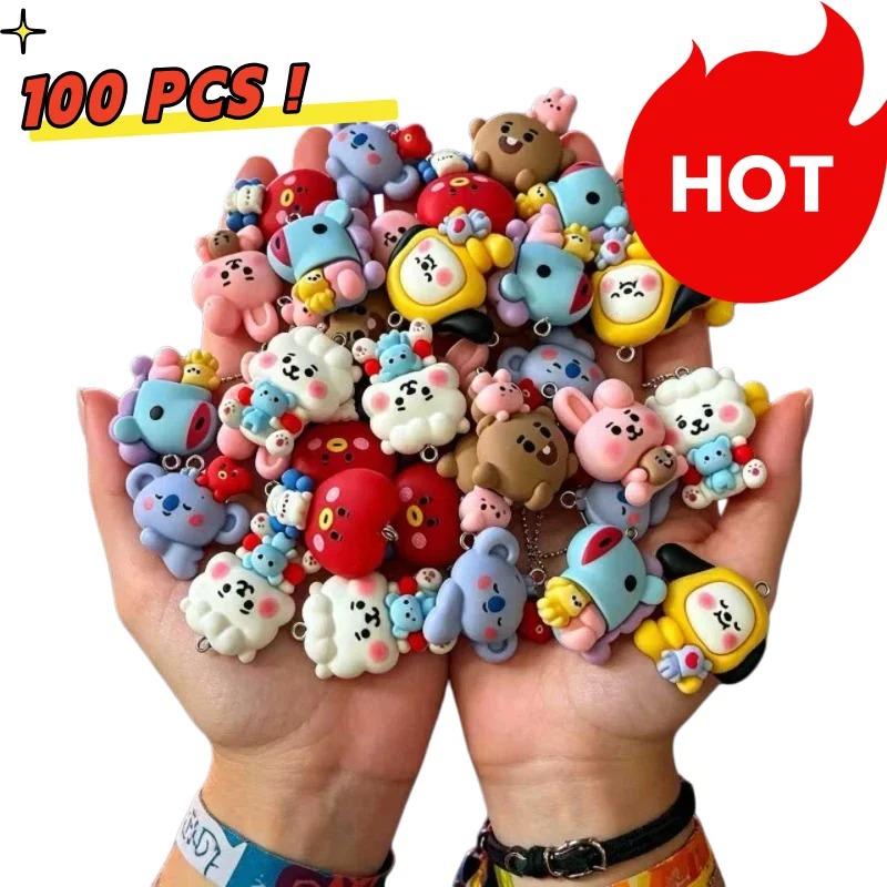 Phone Accessories Jewelry - 7 stks BT21 Hars Cartoon Charm