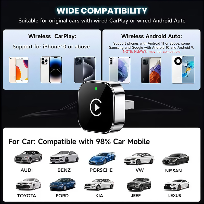 2-in-1 draadloze CarPlay-adapt - Phone Accessories Unique recensie en prijs