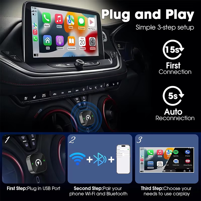 2-in-1 draadloze CarPlay-adapt - Phone Accessories Unique recensie en prijs