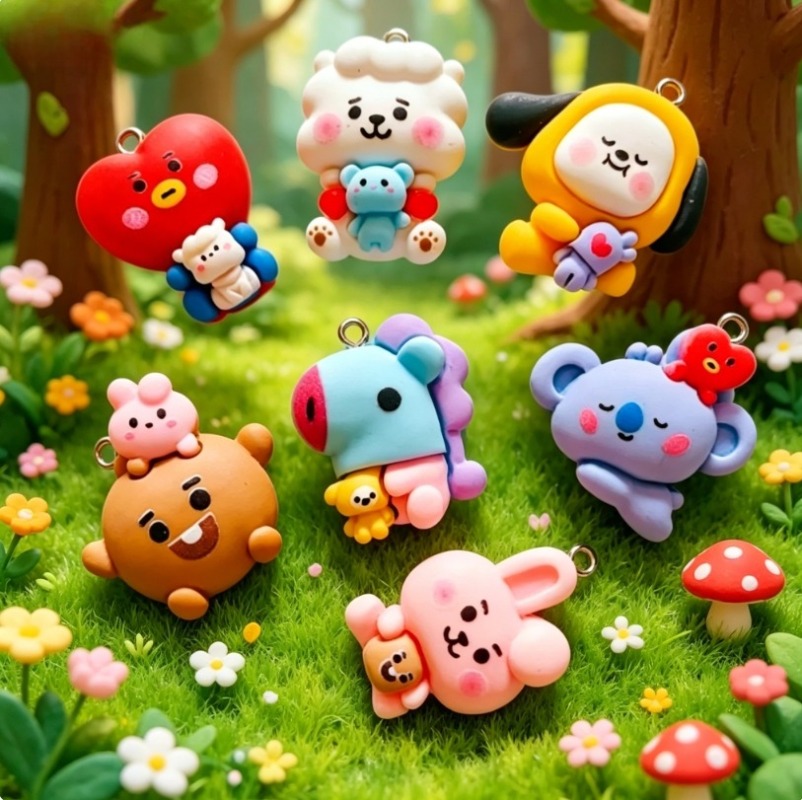 7 stks BT21 Hars Cartoon Charm - Phone Accessories Jewelry recensie en prijs