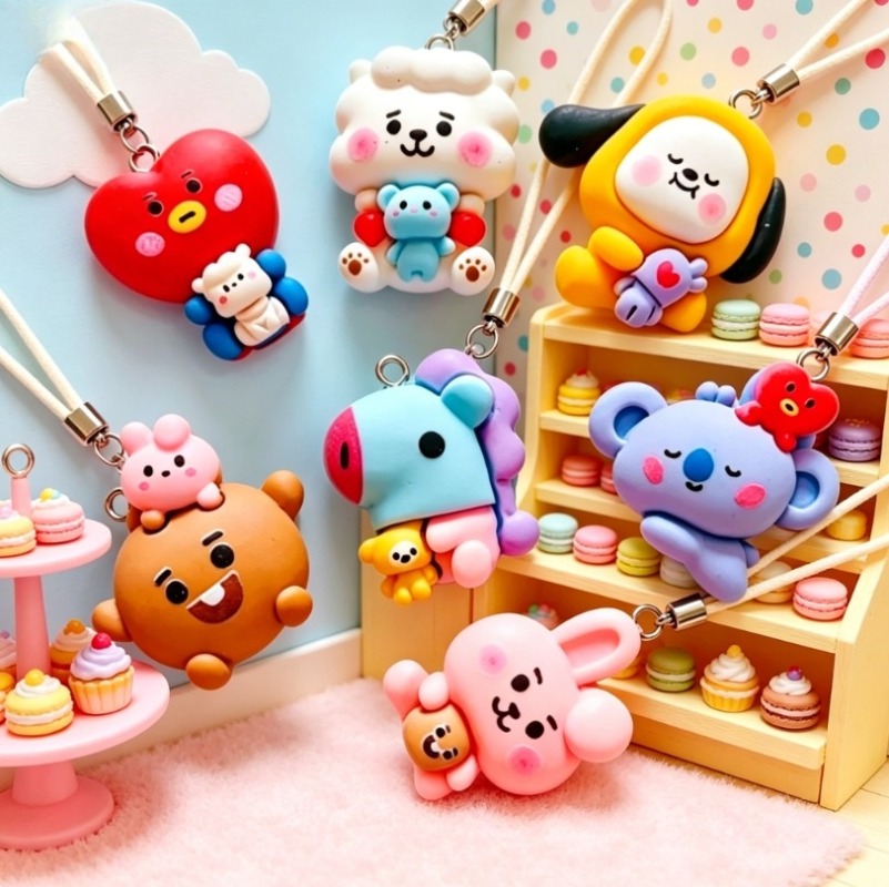 7 stks BT21 Hars Cartoon Charm - Phone Accessories Jewelry recensie en prijs