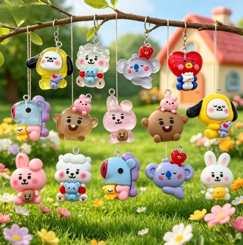 7 stks BT21 Hars Cartoon Charm - Phone Accessories Jewelry recensie en prijs